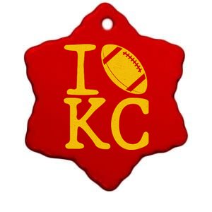 I Love Kansas City Football Fan Ceramic Star Ornament