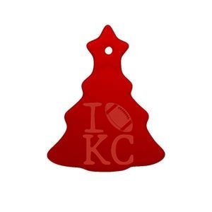 I Love Kansas City Football Fan Ceramic Tree Ornament