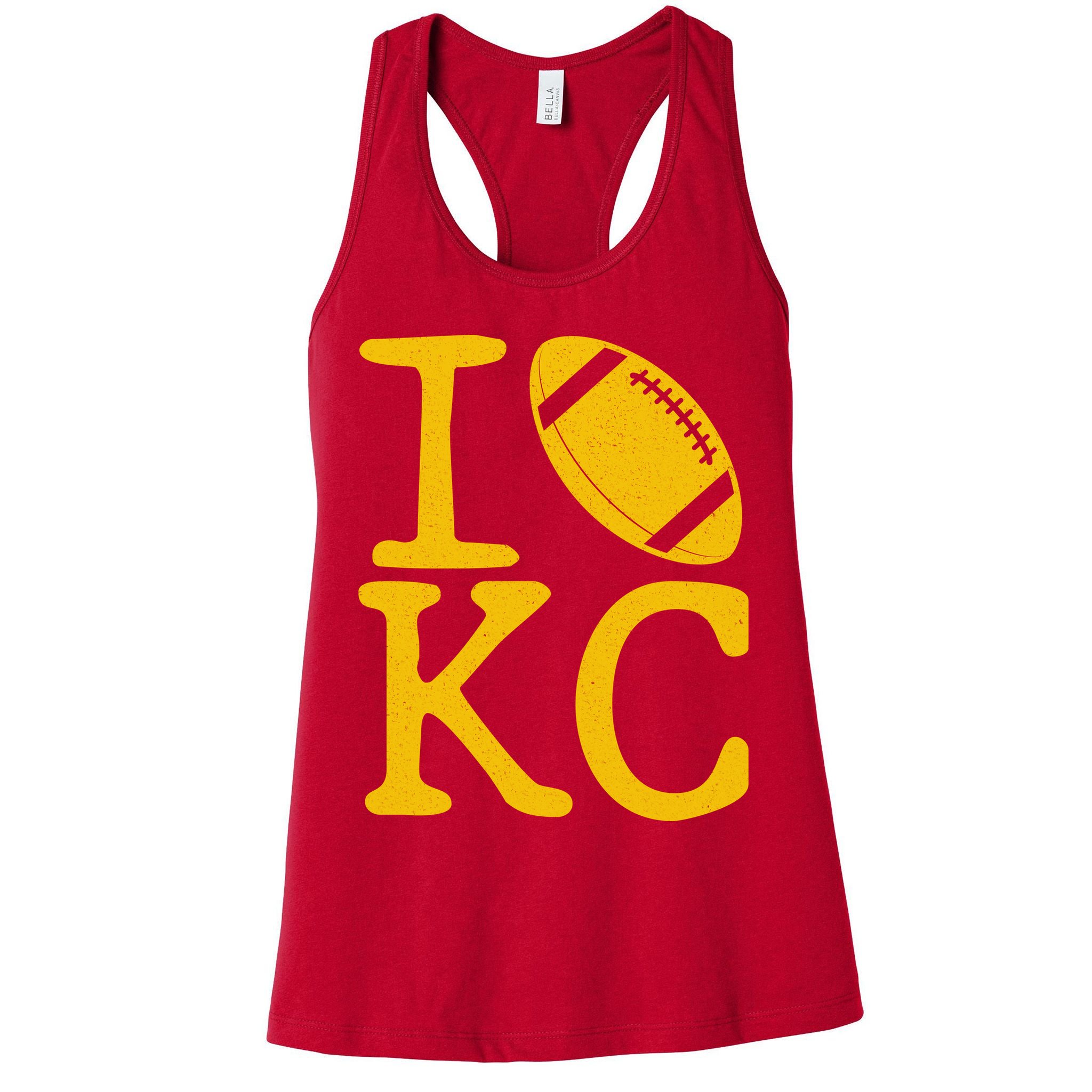 I Love Kansas City Football Fan Womens Tank Top
