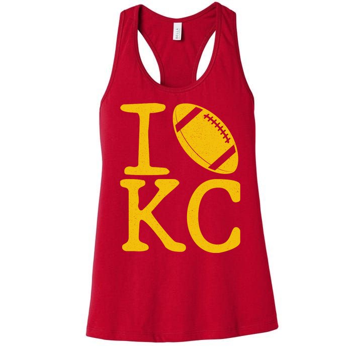 I Love Kansas City Football Fan Women's Racerback Tank