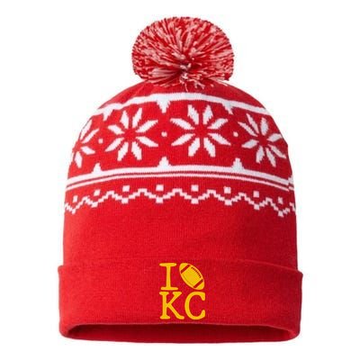 I Love Kansas City Football Fan USA-Made Snowflake Beanie