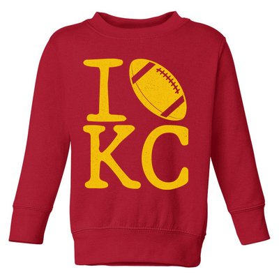 I Love Kansas City Football Fan Toddler Sweatshirt