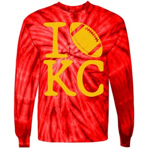 I Love Kansas City Football Fan Tie-Dye Long Sleeve Shirt