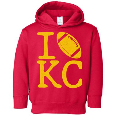I Love Kansas City Football Fan Toddler Hoodie