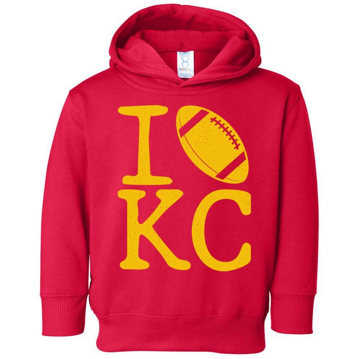 I Love Kansas City Football Fan Toddler Hoodie