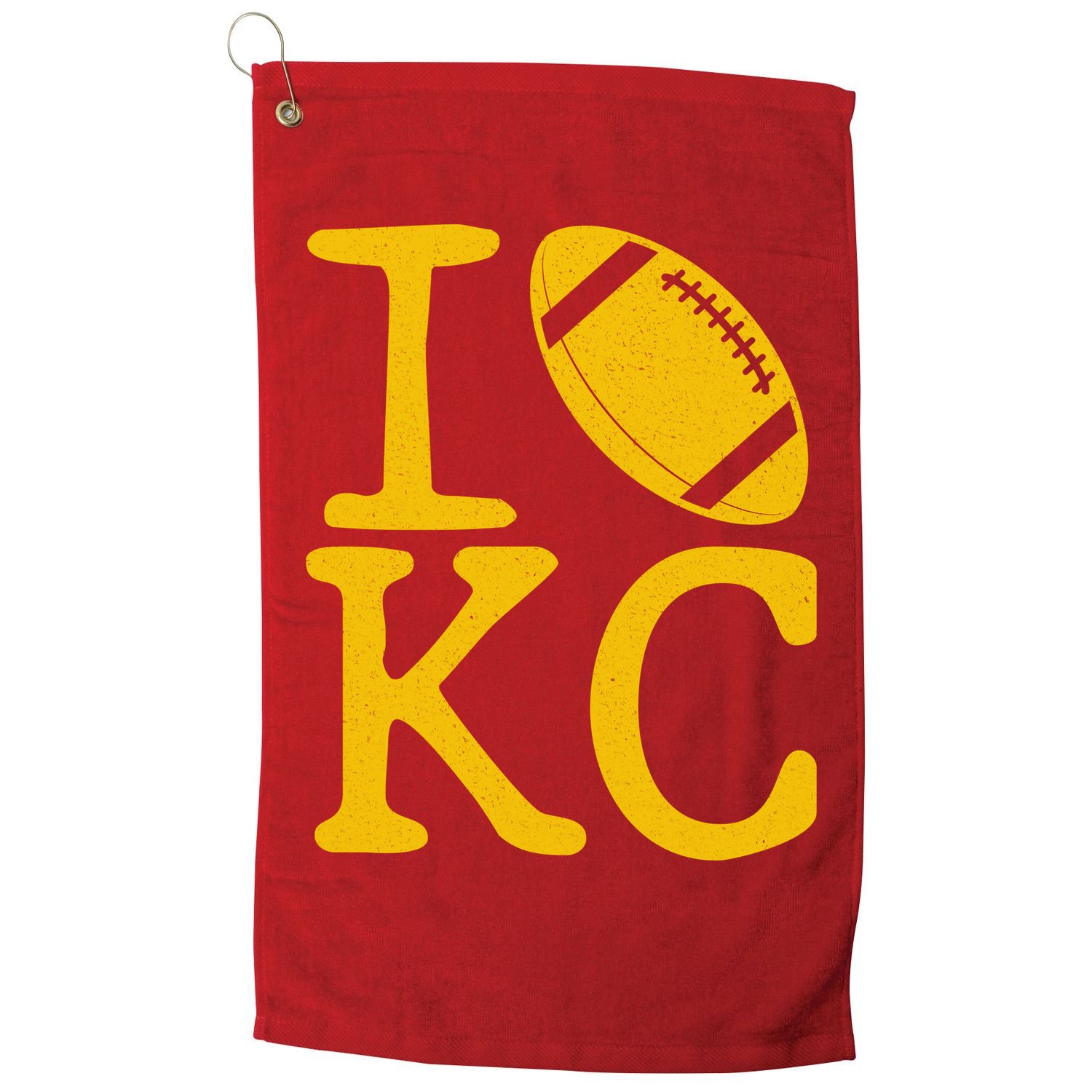 I Love Kansas City Football Fan Golf Towel