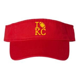 I Love Kansas City Football Fan Valucap Bio-Washed Visor