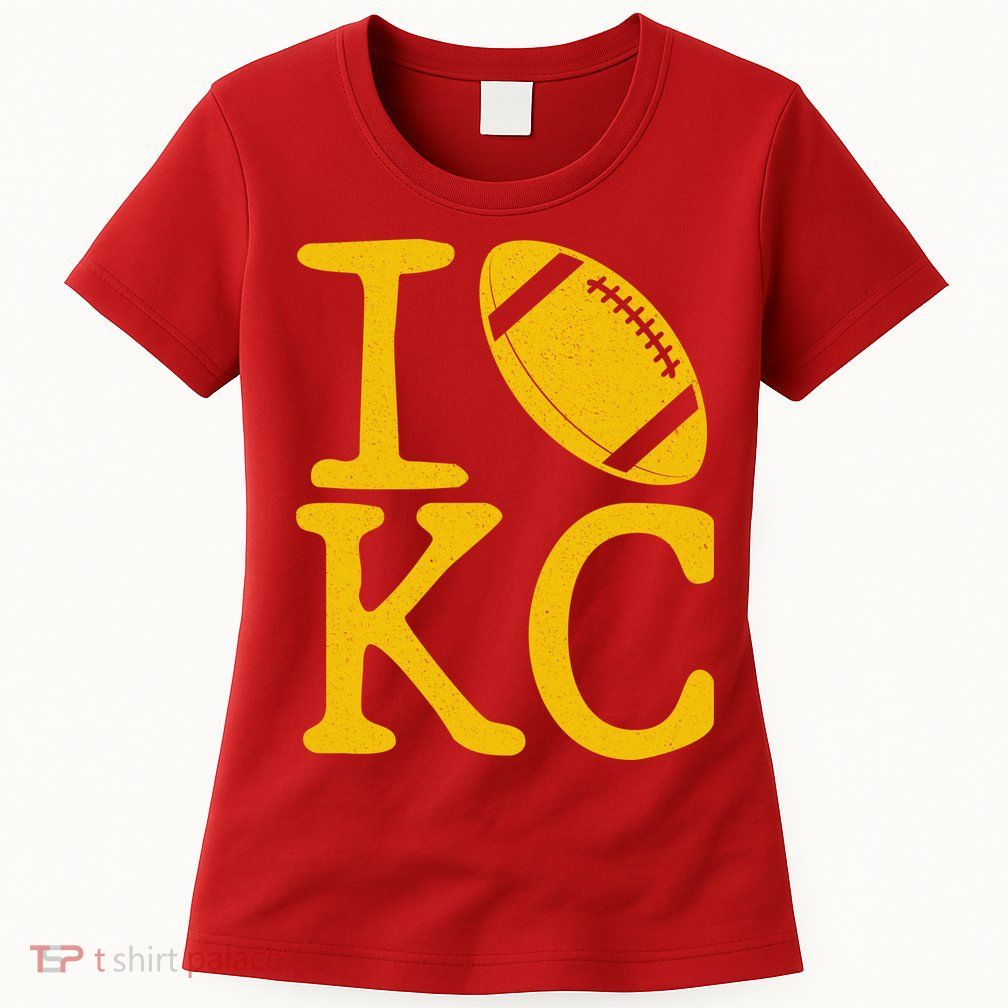 I Love Kansas City Football Fan Womens T-Shirt