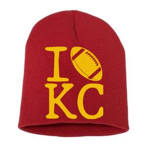 I Love Kansas City Football Fan Short Acrylic Beanie