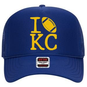 I Love Kansas City Football Fan High Crown Mesh Back Trucker Hat