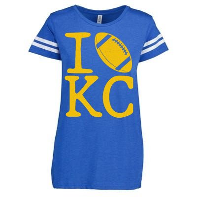 I Love Kansas City Football Fan Enza Ladies Jersey Football T-Shirt