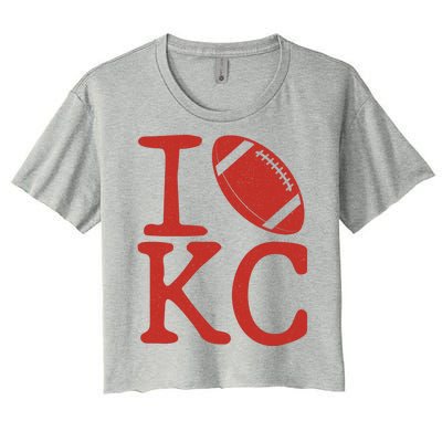 I Love Kansas City Football Fan Women's Crop Top Tee