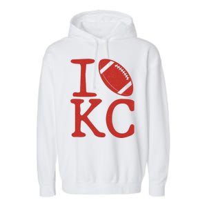 I Love Kansas City Football Fan Garment-Dyed Fleece Hoodie