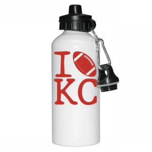 I Love Kansas City Football Fan Aluminum Water Bottle