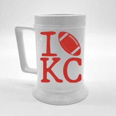 I Love Kansas City Football Fan Beer Stein