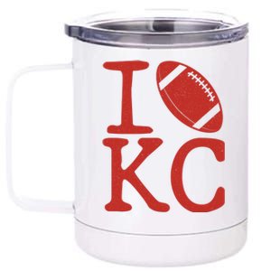 I Love Kansas City Football Fan 12 oz Stainless Steel Tumbler Cup