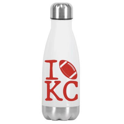 I Love Kansas City Football Fan Stainless Steel Insulated Water Bottle