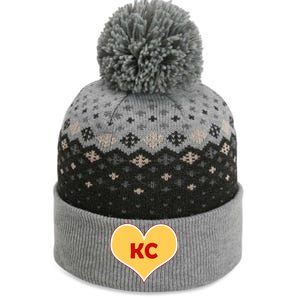 I Love Kansas City KC Football Heart The Baniff Cuffed Pom Beanie