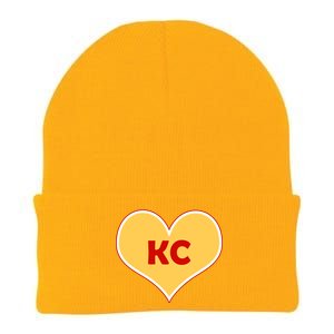 I Love Kansas City KC Football Heart Knit Cap Winter Beanie