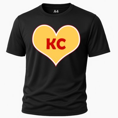 I Love Kansas City KC Football Heart Performance Shirt