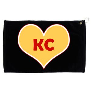 I Love Kansas City KC Football Heart Grommeted Golf Towel