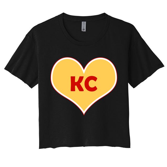 I Love Kansas City KC Football Heart Crop Top