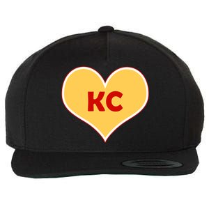 I Love Kansas City KC Football Heart Wool Snapback Cap