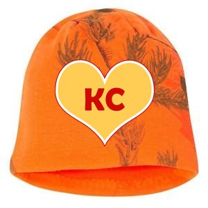 I Love Kansas City KC Football Heart Kati - Camo Knit Beanie