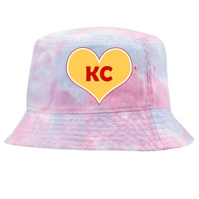 I Love Kansas City KC Football Heart Tie-Dyed Bucket Hat