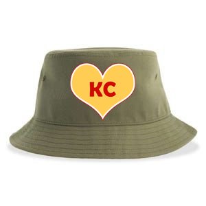 I Love Kansas City KC Football Heart Sustainable Bucket Hat