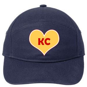 I Love Kansas City KC Football Heart 7-Panel Snapback Hat