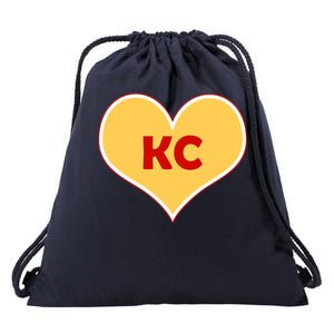 I Love Kansas City KC Football Heart Drawstring Bag