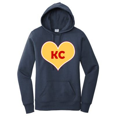 I Love Kansas City KC Football Heart Women's Pullover Hoodie