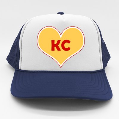 I Love Kansas City KC Football Heart Trucker Hat