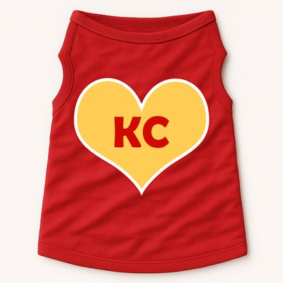 I Love Kansas City KC Football Heart Doggie Tank