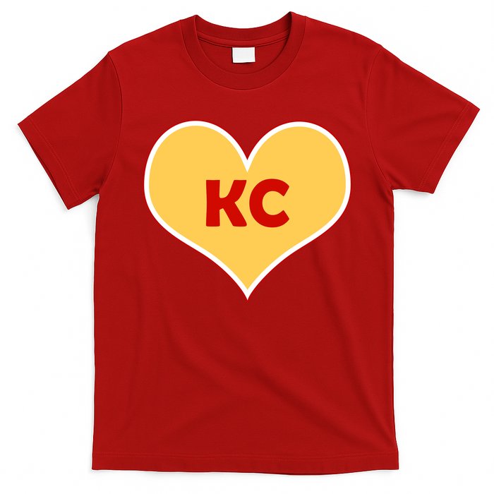 I Love Kansas City KC Football Heart T-Shirt