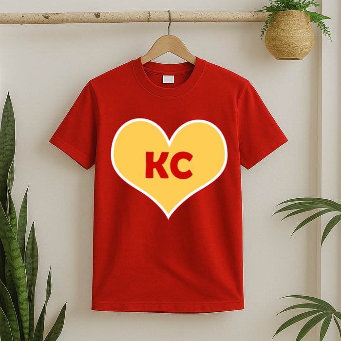 I Love Kansas City KC Football Heart T-Shirt