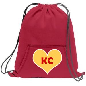 I Love Kansas City KC Football Heart Sweatshirt Cinch Pack Bag