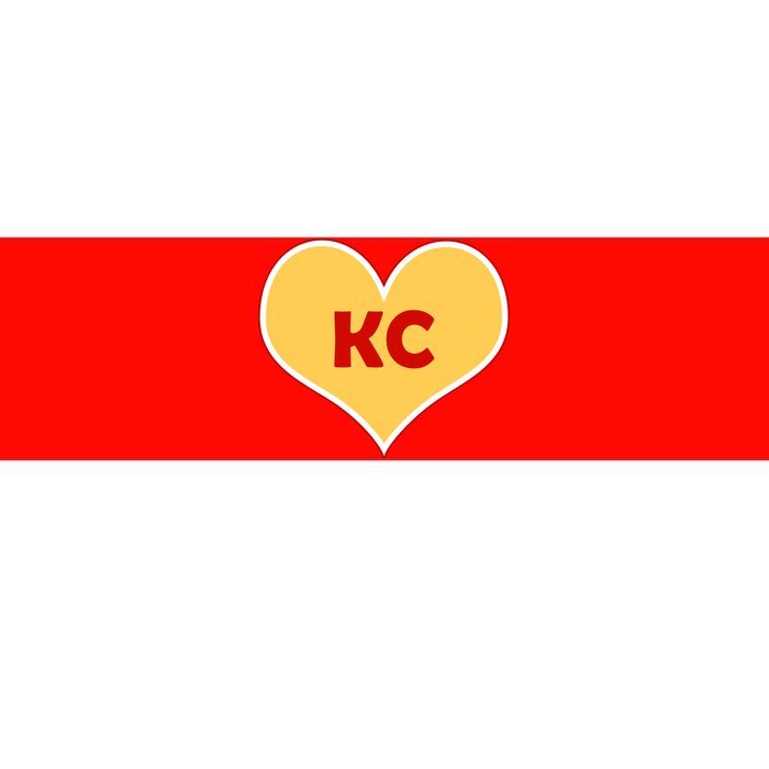 I Love Kansas City KC Football Heart Bumper Sticker