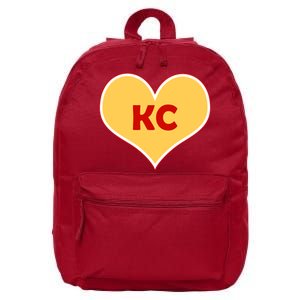 I Love Kansas City KC Football Heart 16 in Basic Backpack