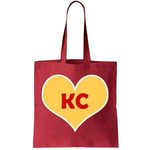 I Love Kansas City KC Football Heart Tote Bag