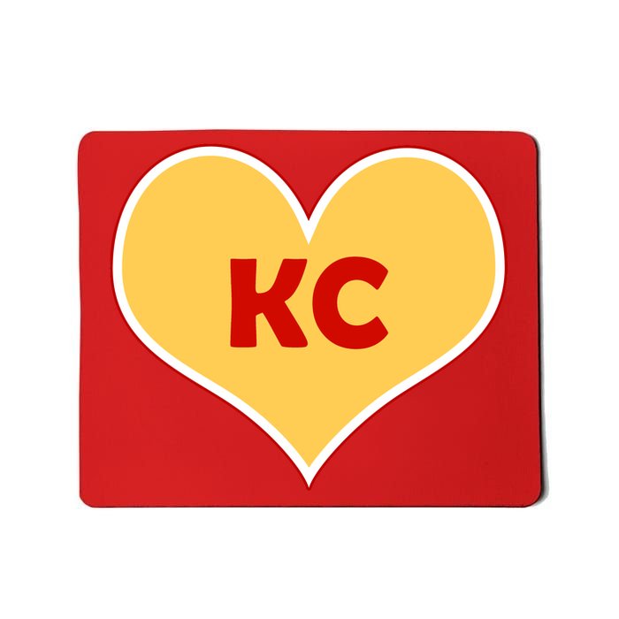 I Love Kansas City KC Football Heart Mousepad