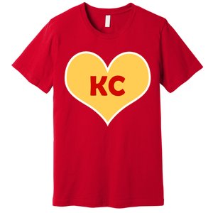 I Love Kansas City KC Football Heart Premium T-Shirt