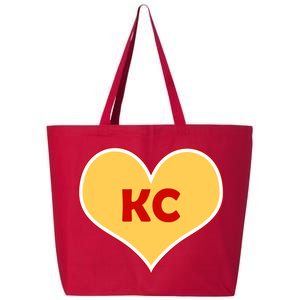 I Love Kansas City KC Football Heart 25L Jumbo Tote