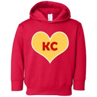 I Love Kansas City KC Football Heart Toddler Hoodie