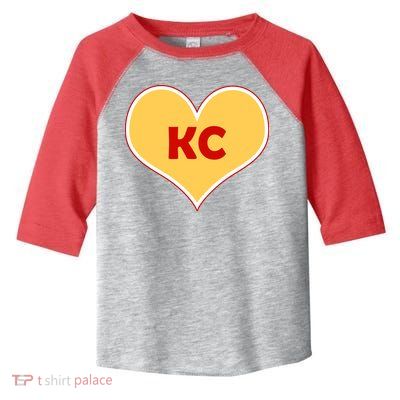 I Love Kansas City KC Football Heart Toddler Fine Jersey T-Shirt