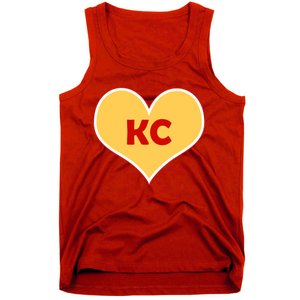 I Love Kansas City KC Football Heart Tank Top