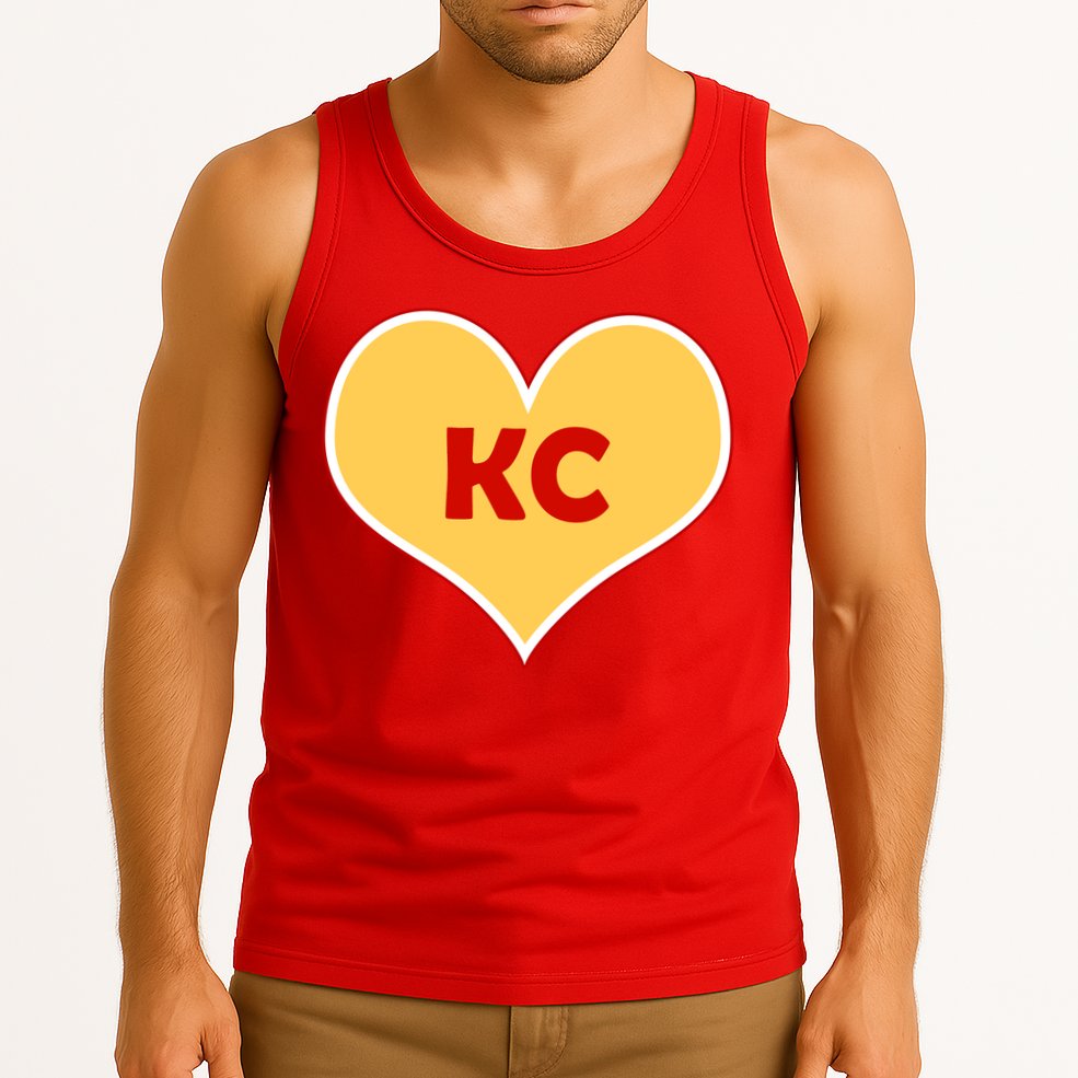 I Love Kansas City KC Football Heart Tank Top