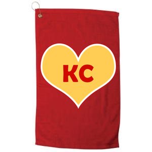 I Love Kansas City KC Football Heart Platinum Collection Golf Towel