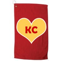 I Love Kansas City KC Football Heart Platinum Collection Golf Towel